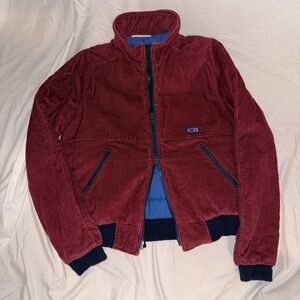 Men's Red Corduroy Bomber Jacket